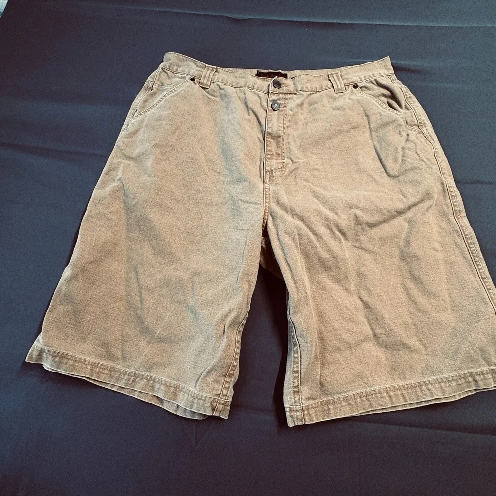 Timberland Mens‎ Canvas Carpenter Shorts Tan Khaki Cotton Relaxed Fit 36 Waist